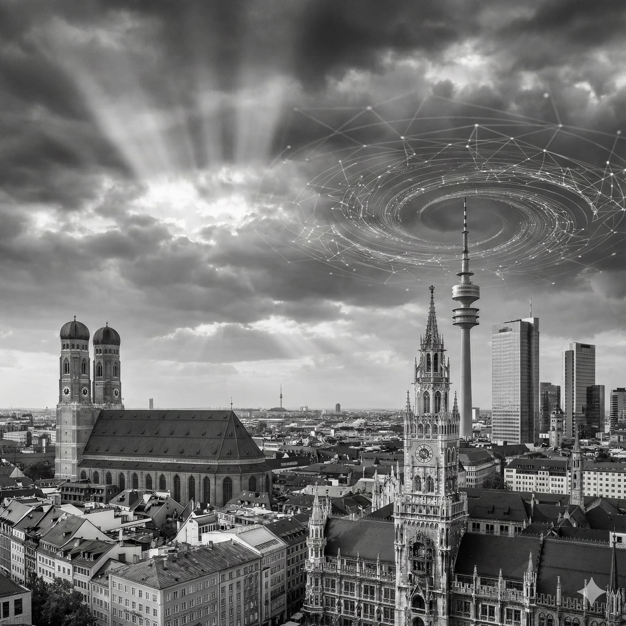 München Bavaria skyline - Vortex Labs GmbH headquarters for enterprise blockchain and AI software development